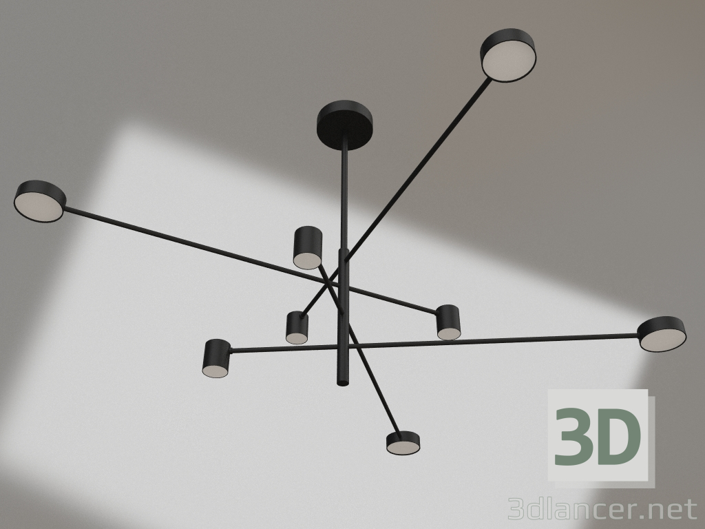 modello 3D Lampadario Mekli nero (07650-8.19) - anteprima