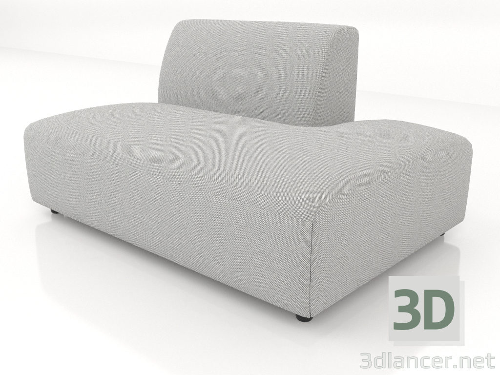 3d model Módulo sofá 1 plaza (L) 130x90 extendido hacia la derecha - vista previa