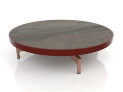 Mesa de centro redonda Ø90x22 (Rojo Vino, DEKTON Radium)