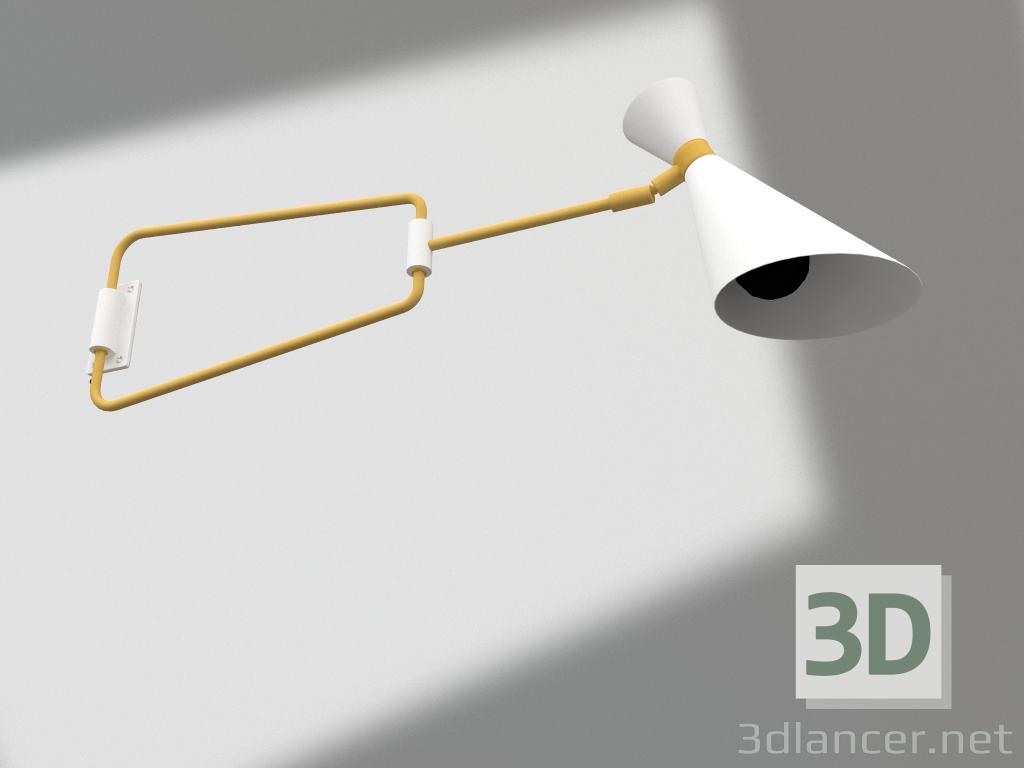 3d model Lámpara de pared Shady (Blanco) - vista previa