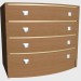 3d model Chest convex with lighting - preview