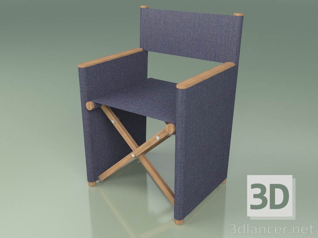 modello 3D Sedia da regista 001 (Blu) - anteprima