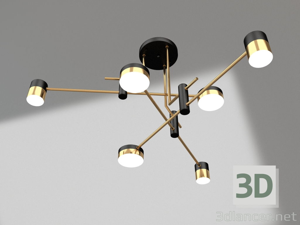 modello 3D Lampadario Milli nero, bronzo (07653-6) - anteprima