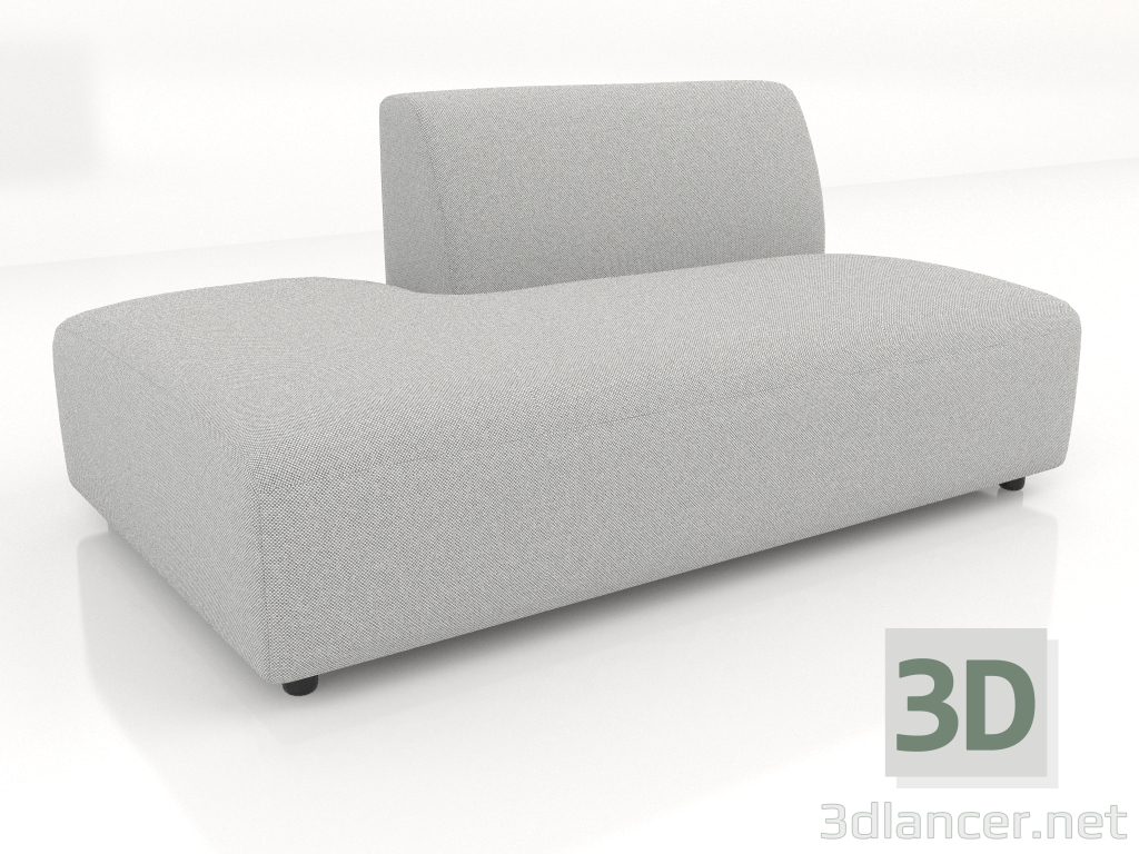 3D modeli Kanepe modülü 1 kişilik (L) 150x90 sola uzatılmış - önizleme