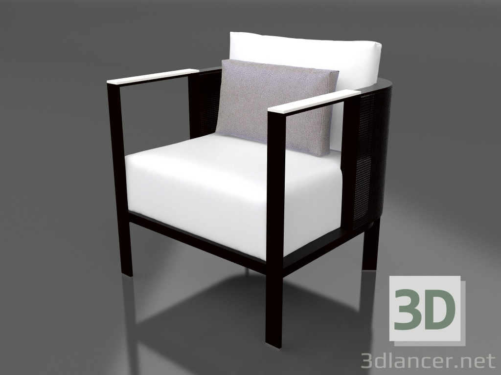 3d model Sillón club (negro) - vista previa