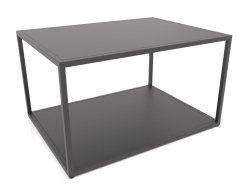 Rechteckiger Couchtisch mit zwei Ebenen (METALL, 80X60X50)