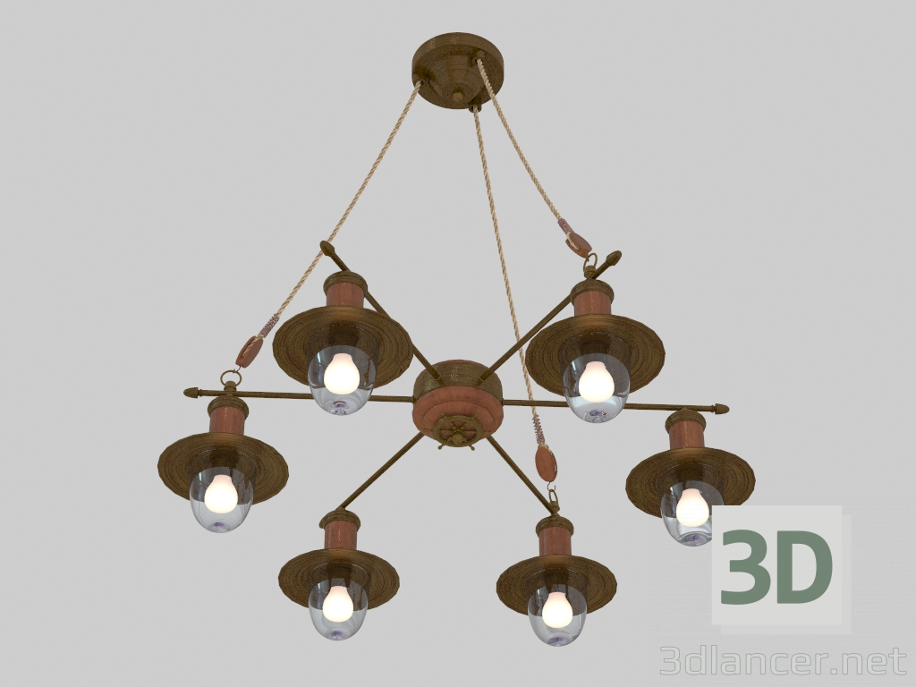 modello 3D Lampadario Sole (1321-6P) - anteprima