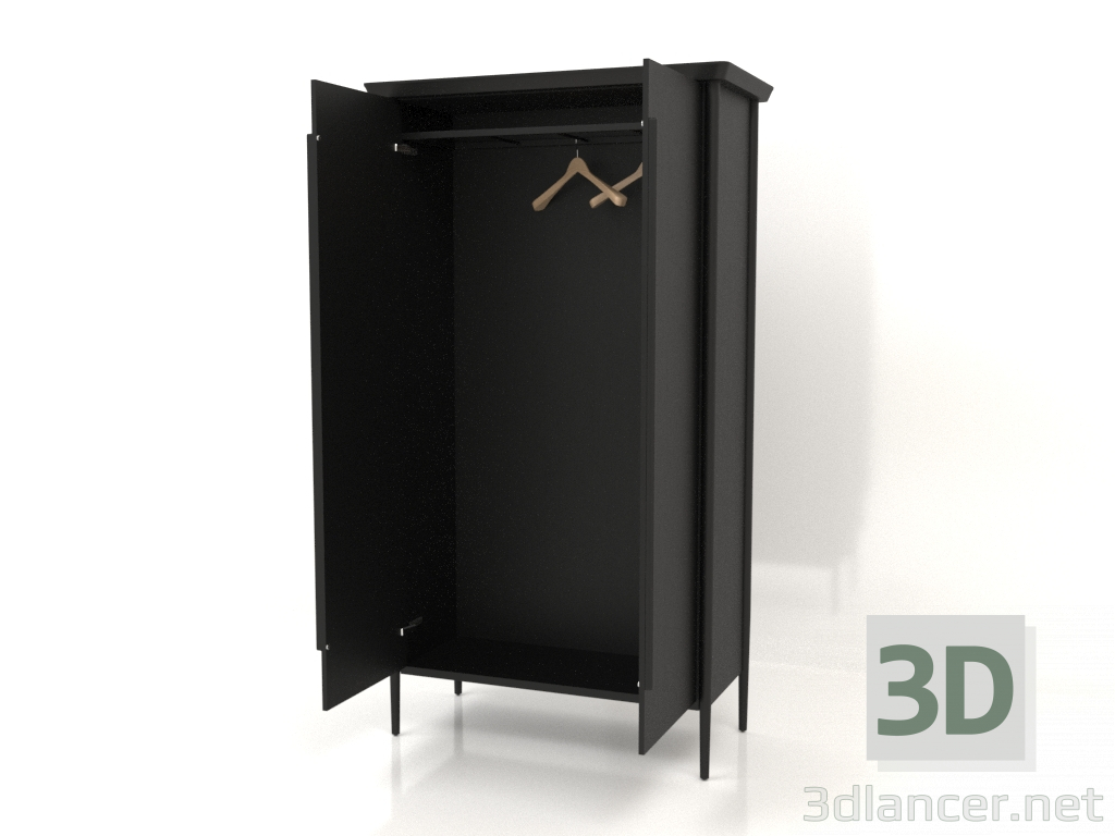 3D Modell Kleiderschrank MC 03 (offen) (1114х565х2000, Holz schwarz) - Vorschau