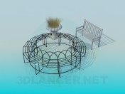 Circular wrought-iron bench