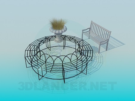 3d model Circular Banco de hierro forjado - vista previa