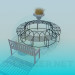 3d model Circular wrought-iron bench - preview