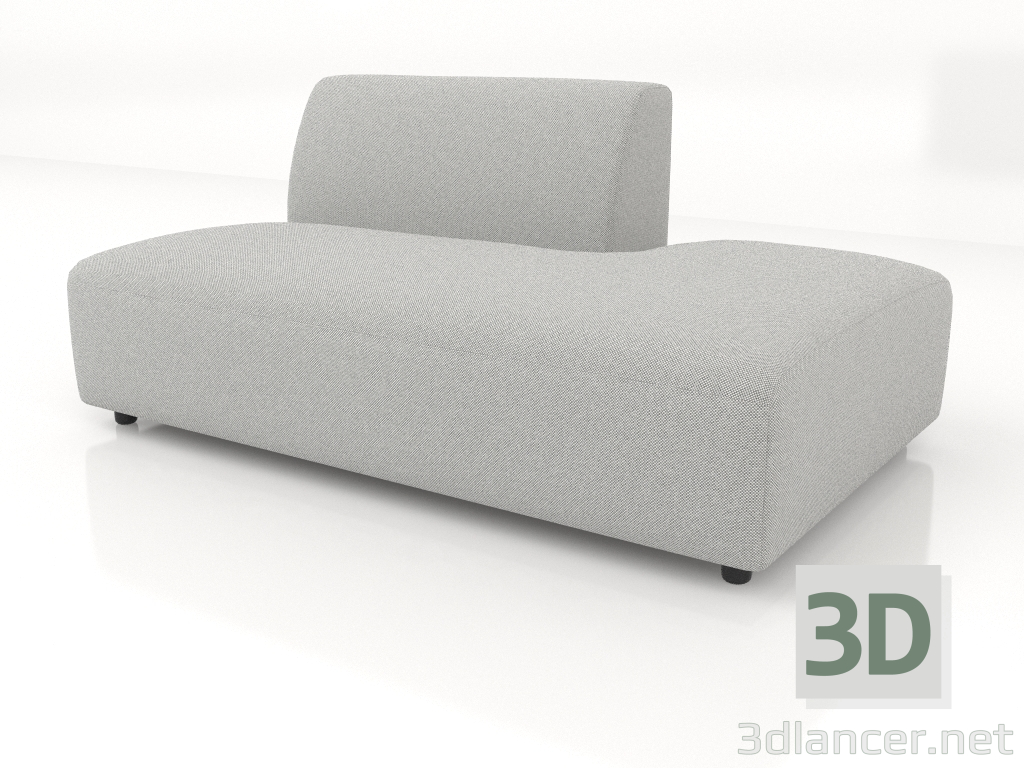 3d model Sofa module 1 seater (L) 150x90 extended to the right - preview