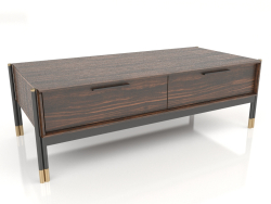 कॉफी टेबल, आबनूस लिबास फिनिश, काला मैट लैकर (124.2x59x40 सेमी)