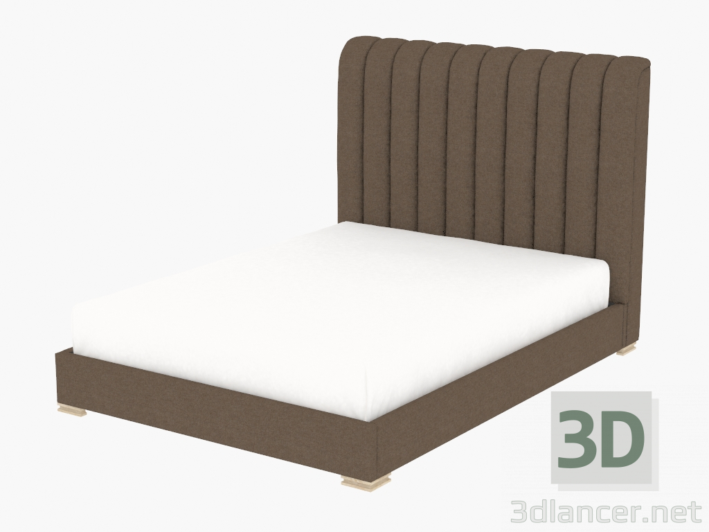 modello 3D Letto matrimoniale HARLAN letto queen size con la struttura (5102Q Brown) - anteprima