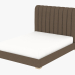 modello 3D Letto matrimoniale HARLAN letto queen size con la struttura (5102Q Brown) - anteprima