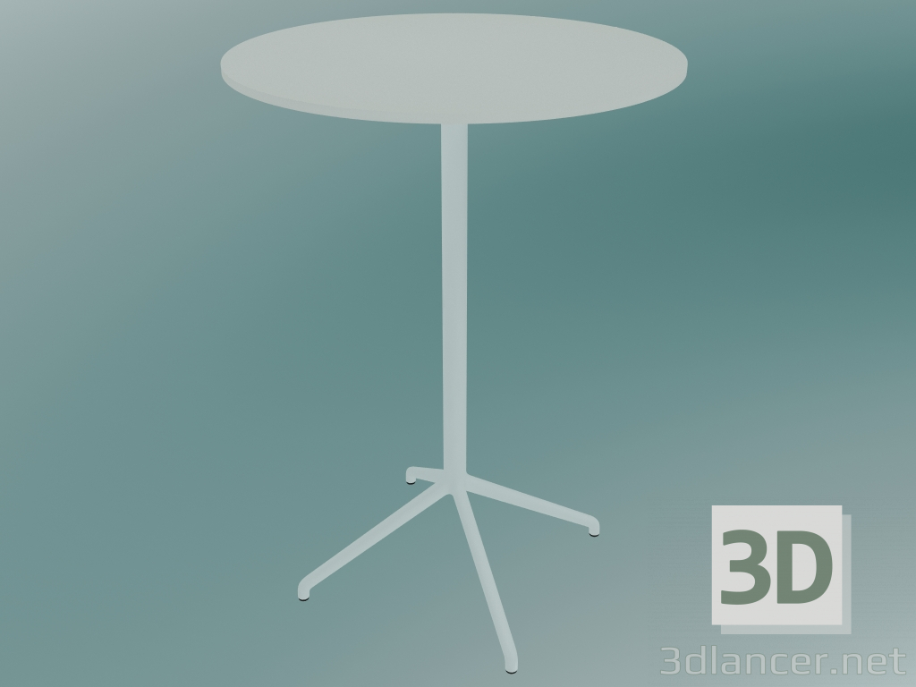 3D Modell Kaffeetisch Still (Ø75, H 105 cm, Weiß) - Vorschau