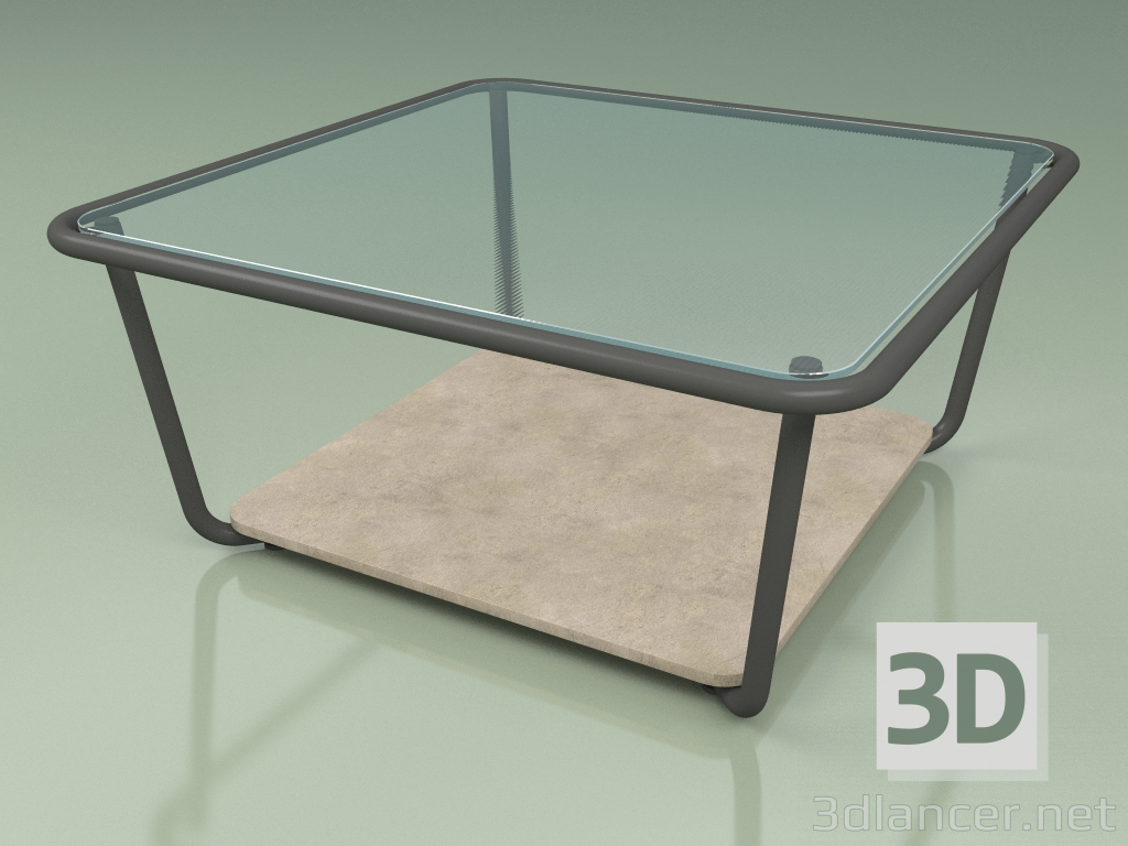 Modelo 3d Mesa de centro 001 (vidro canelado, fumaça de metal, pedra Farsena) - preview