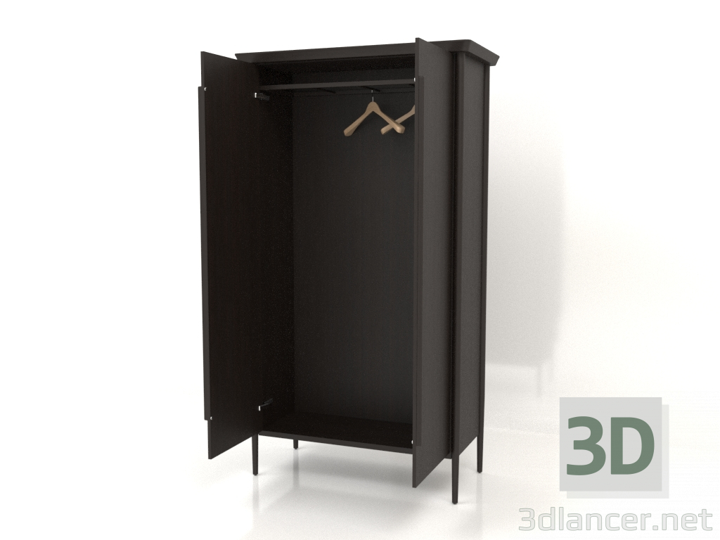 3d model Armario MC 03 (abierto) (1114х565х2000, marrón madera oscuro) - vista previa