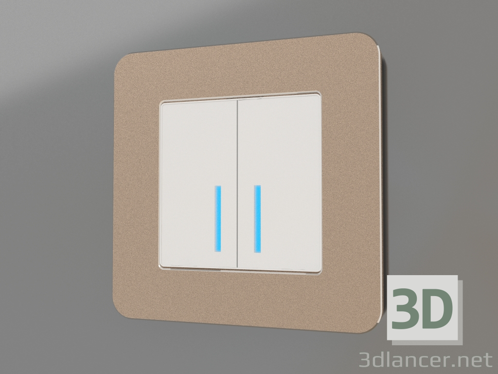 3d model Marco para 1 poste Platino (champagne) - vista previa