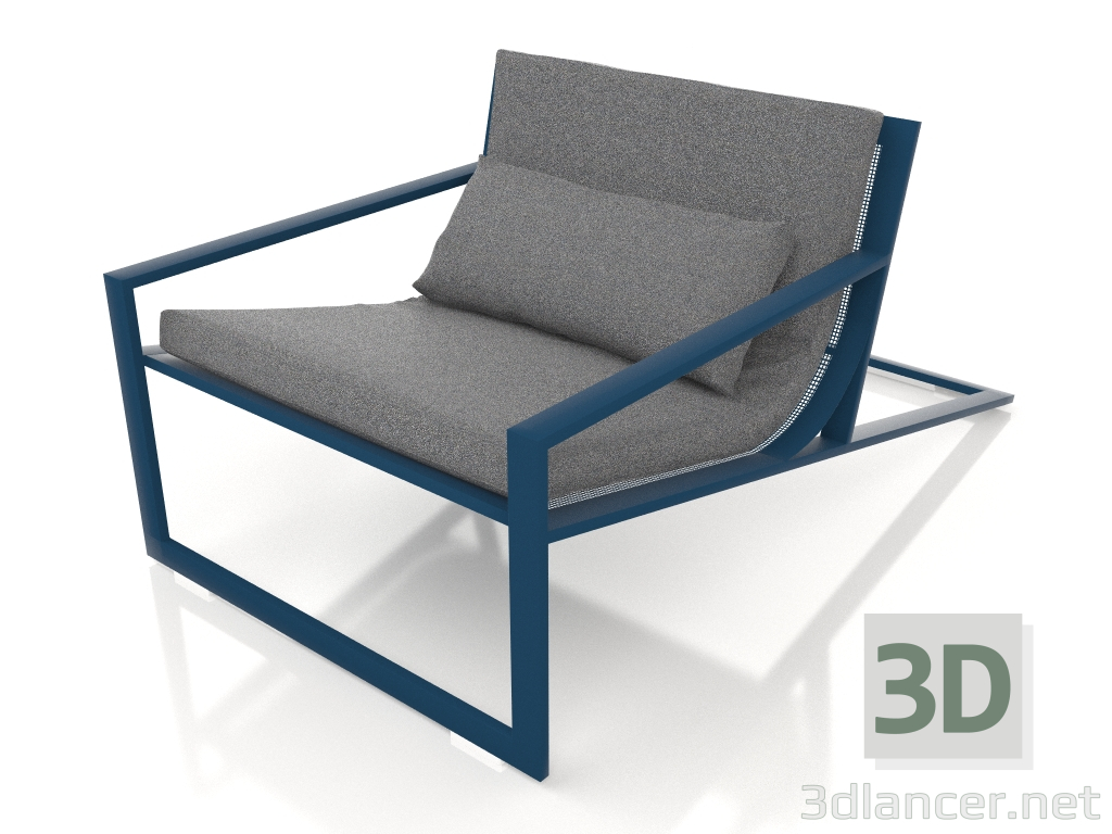 3D Modell Einzigartiger Clubsessel (Graublau) - Vorschau