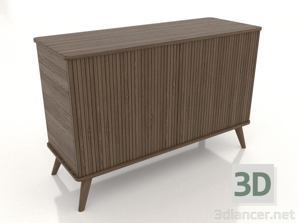 modello 3D Cassettiera 4 1200x400x800 mm (frassino noce alleggerito) - anteprima