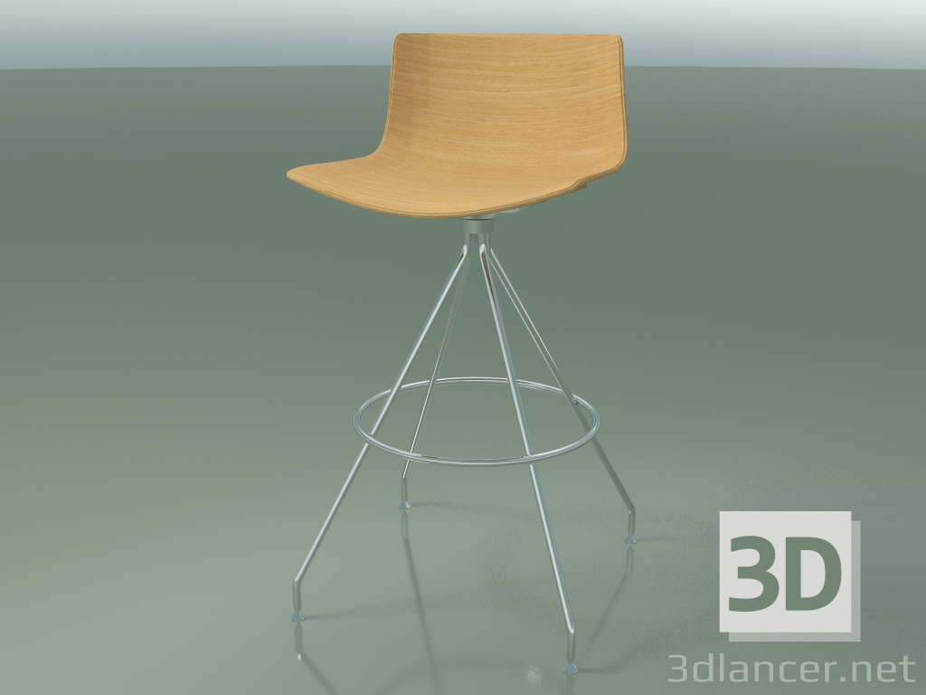 3d модель Стілець барний 0491 (без оббивки, natural oak) – превью