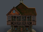 Modelo 3d de casa medieval