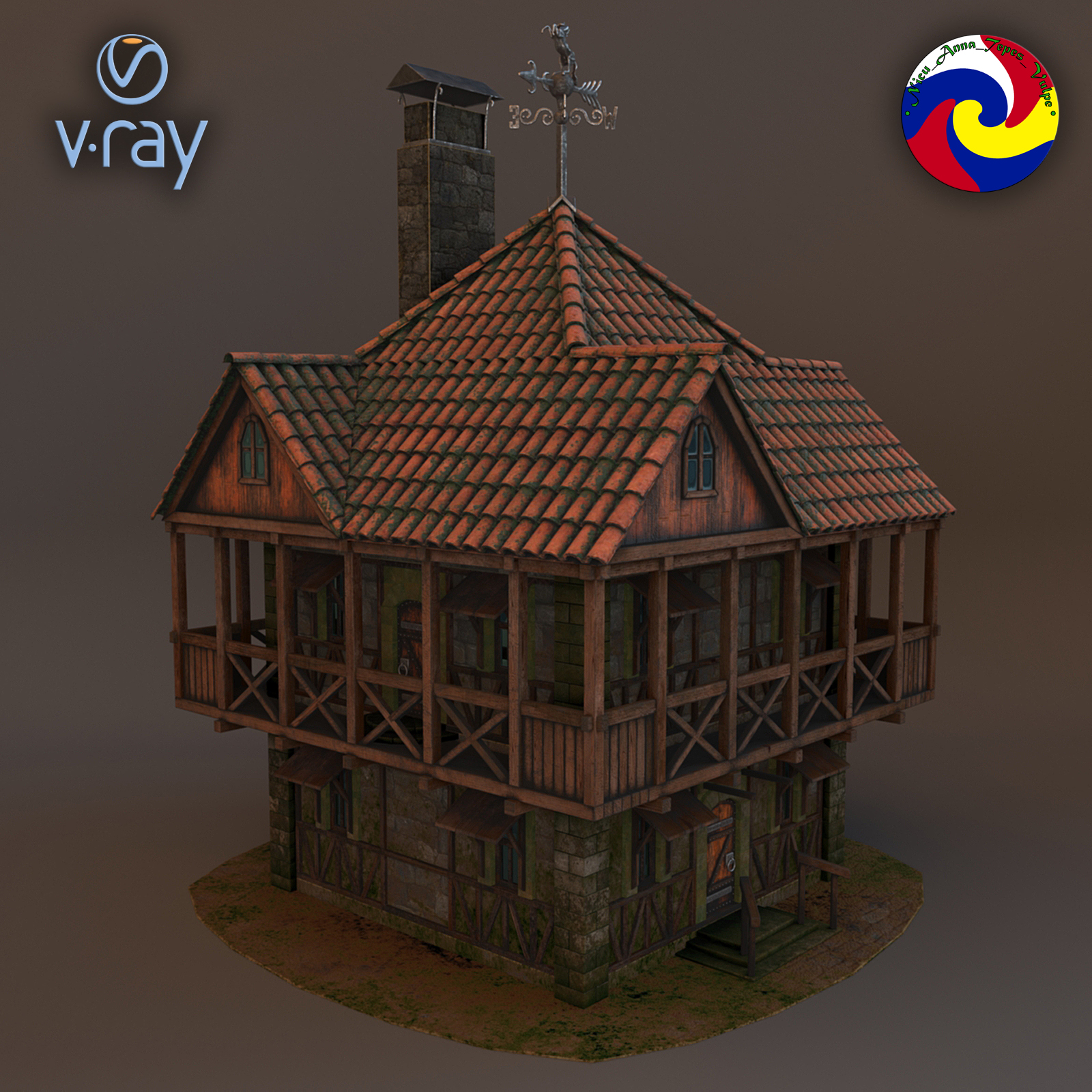 Casa medieval modelo 3d 3D modelo Compro - render