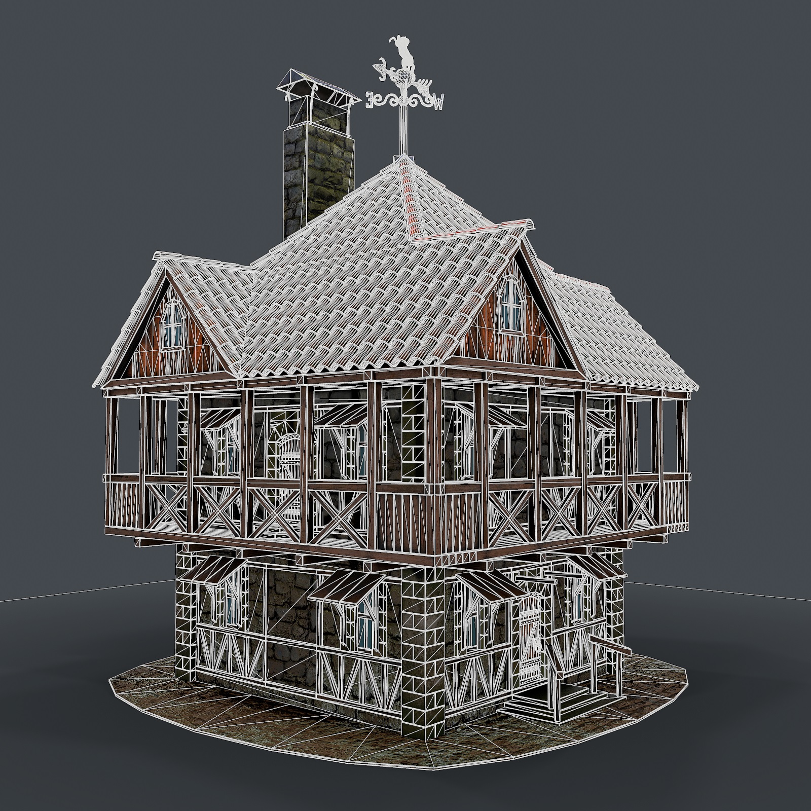 Casa medieval modelo 3d 3D modelo Compro - render