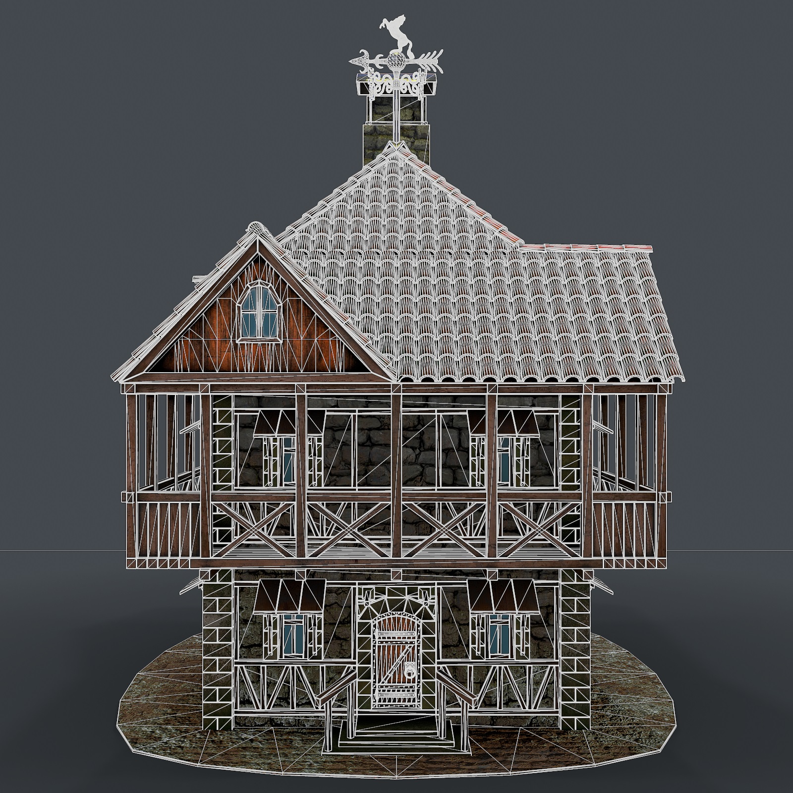 Casa medieval modelo 3d 3D modelo Compro - render