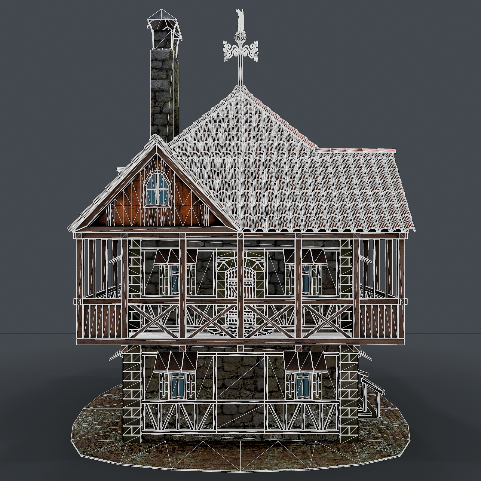 Casa medieval modelo 3d 3D modelo Compro - render