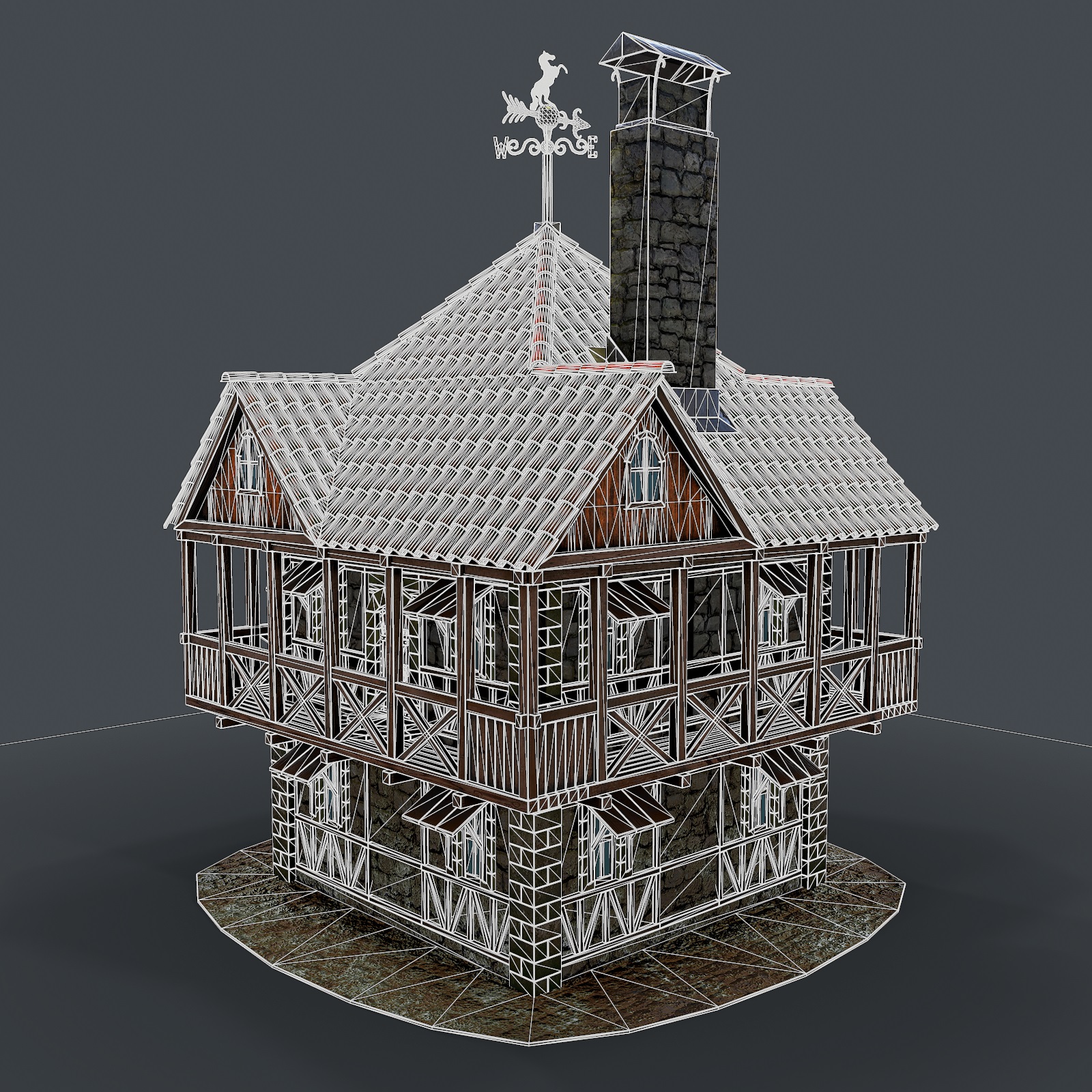 Casa medieval modelo 3d 3D modelo Compro - render