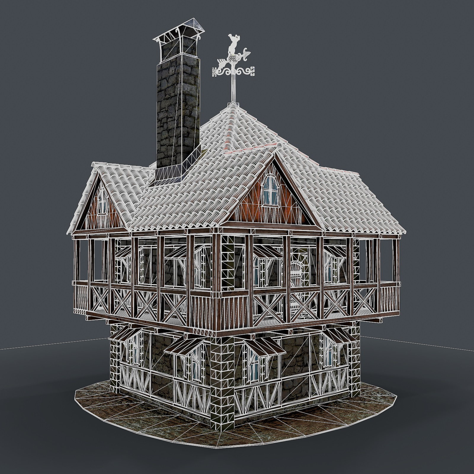 Casa medieval modelo 3d 3D modelo Compro - render