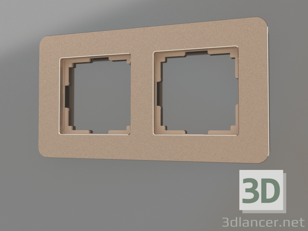 Modelo 3d Moldura para 2 postes Platinum (champanhe) - preview