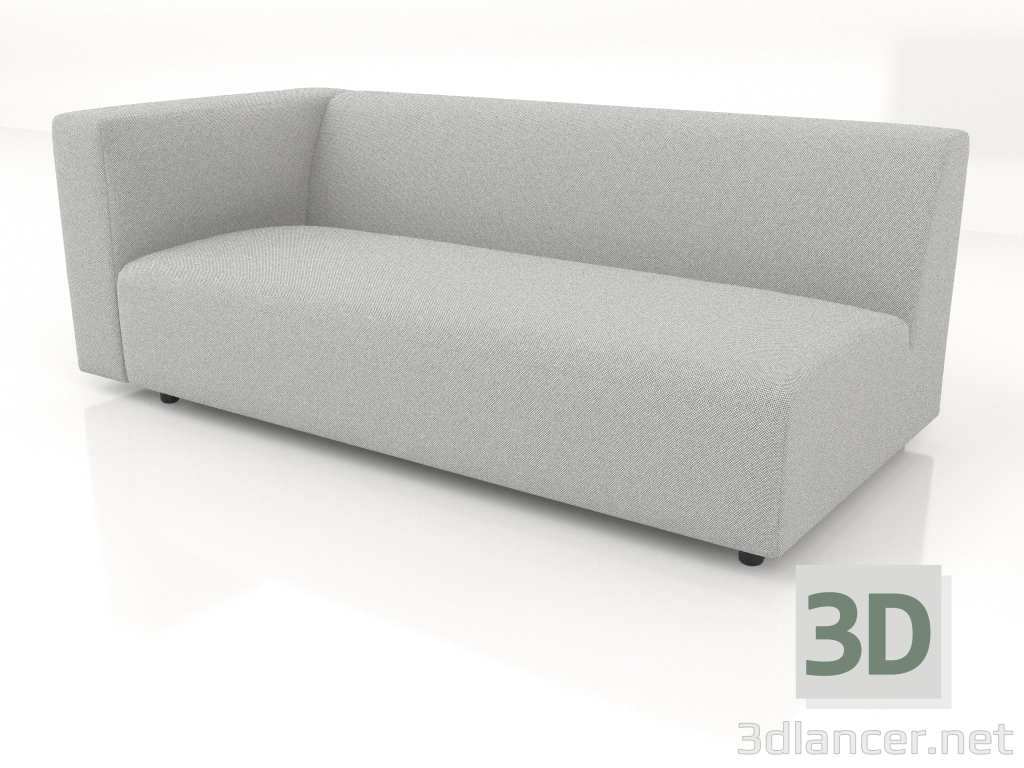 3d model Módulo sofá 2 plazas (L) 183x90 con reposabrazos a la izquierda - vista previa