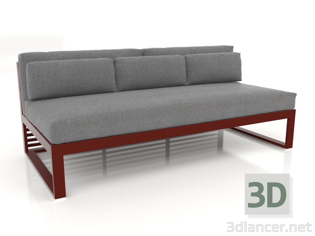 3d model Sofá modular, sección 4 (rojo vino) - vista previa