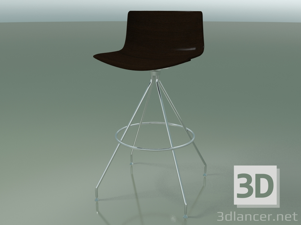 modello 3D Sedia da bar 0491 (senza rivestimento, wengè) - anteprima