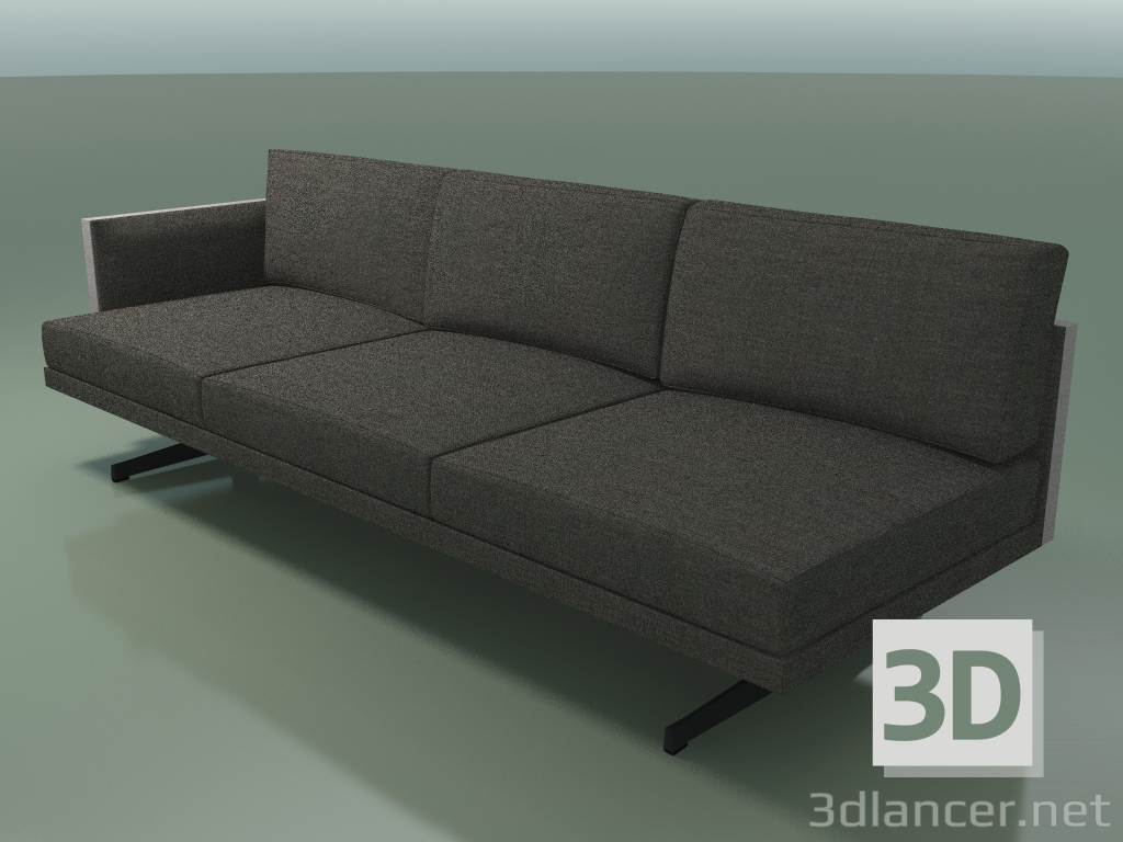 3d model End module 5250 (H-legs, armrest on the right, two-tone upholstery) - preview