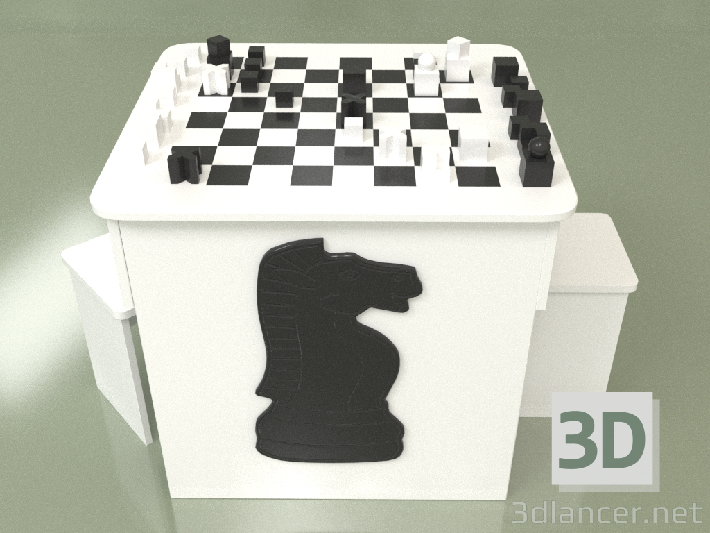 3d model Mesa de juego Ajedrez - vista previa