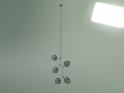 Candeeiro suspenso Branching Bubbles Summer 5 luzes altura 140 (preto, cinza esfumaçado)