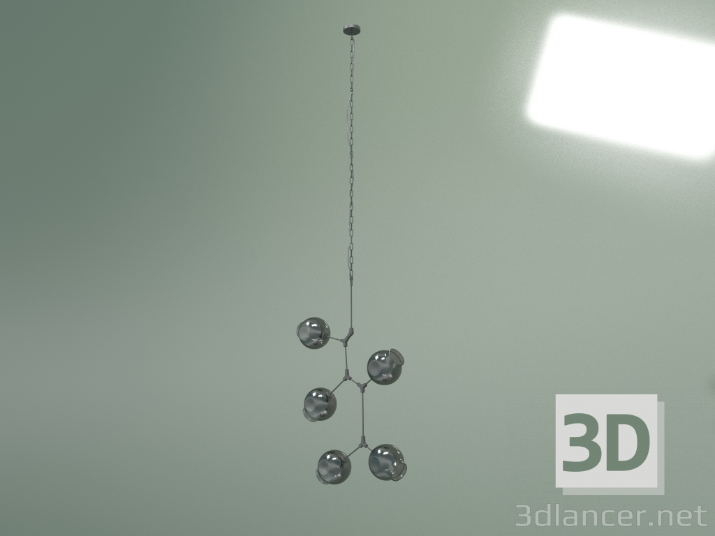 Modelo 3d Candeeiro suspenso Branching Bubbles Summer 5 luzes altura 140 (preto, cinza esfumaçado) - preview