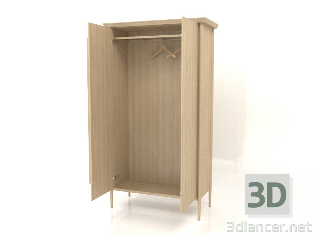 3D Modell Schrank MC 03 (offen) (1114х565х2000, Holz weiß) - Vorschau