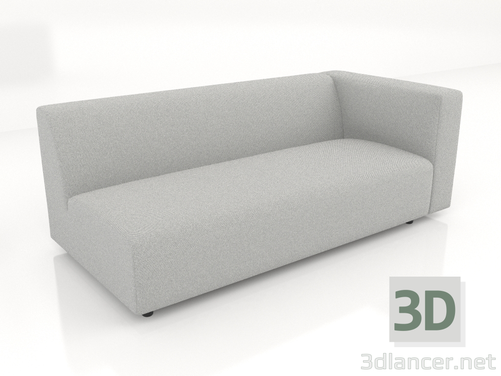 3d model Sofa module 2 seats (L) 183x90 with an armrest on the right - preview