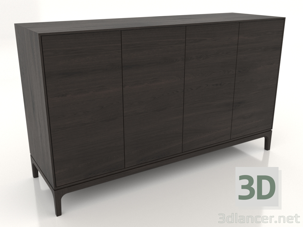3d model Mueble de TV FARGO 1600x500x950 mm (roble wengué) - vista previa