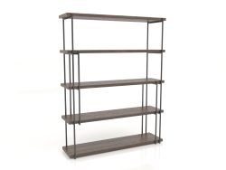 Scaffale, finitura impiallacciato ebano, laccato nero opaco (160x43,5x202 cm)