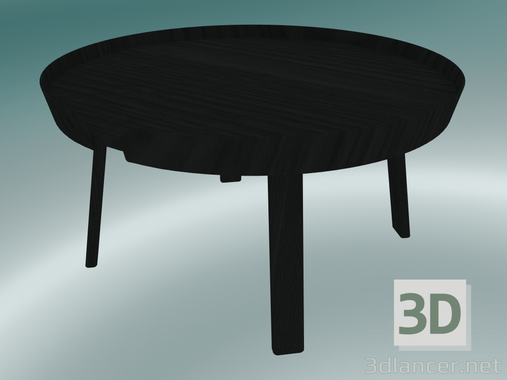 3d model Mesa de centro alrededor (grande, negro) - vista previa