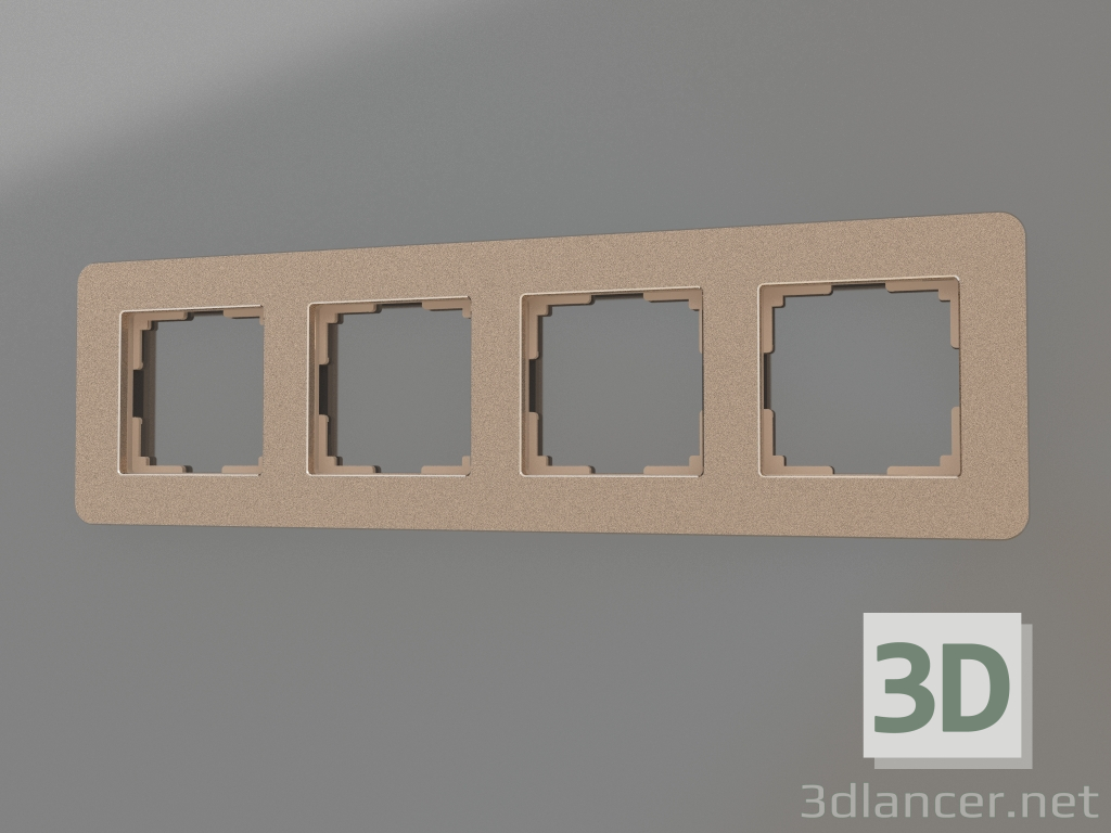 modèle 3D Cadre pour 4 poteaux Platine (champagne) - preview