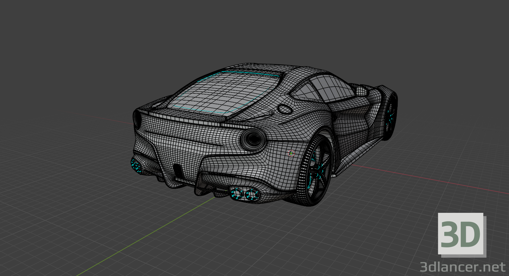 modello 3D Ferrari F12 - anteprima