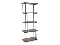 Estantería, acabado chapado en ébano, lacado negro mate (80x43,5x202 cm)