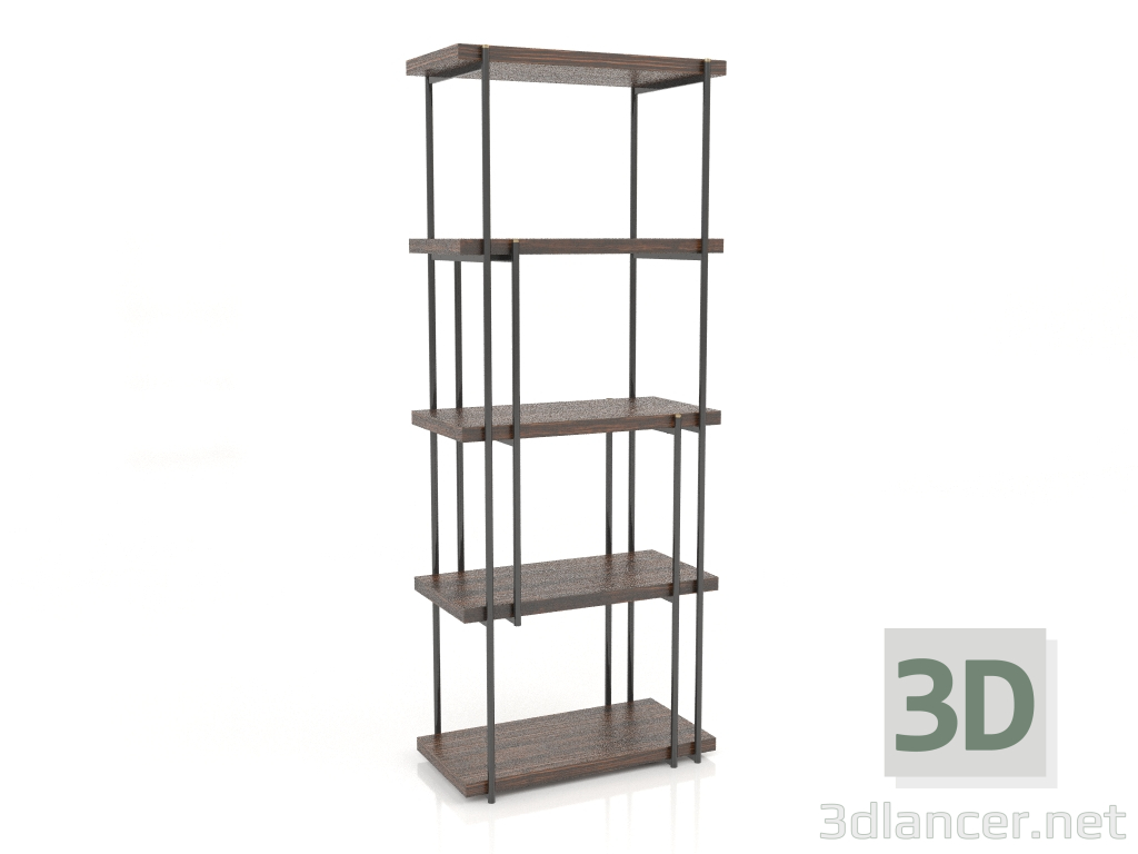 3d model Estantería, acabado chapado en ébano, lacado negro mate (80x43,5x202 cm) - vista previa